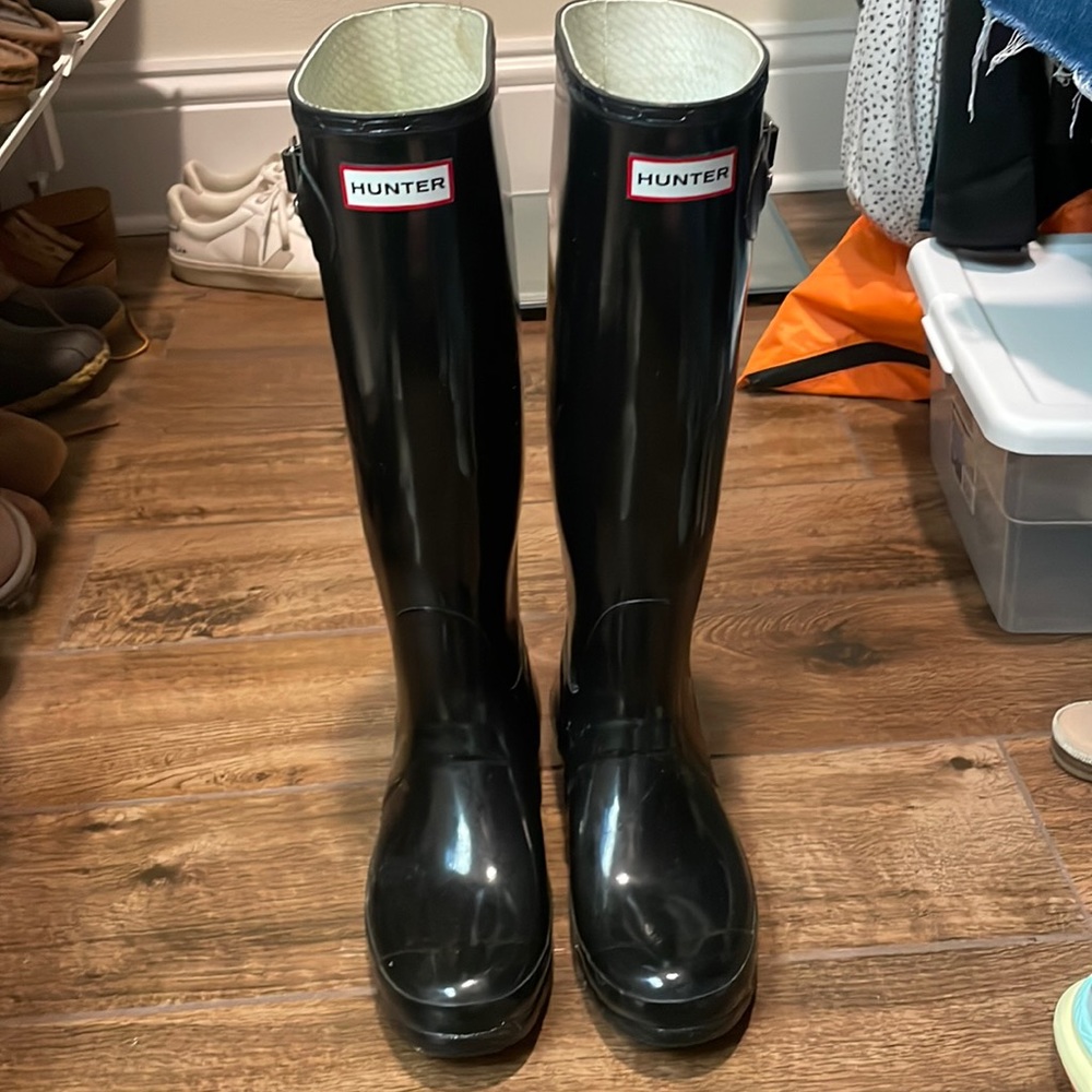 Hunter Rain Boots Tall Original Gloss Black